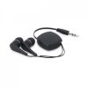 Auriculares botón pinel negro con logo vista 1