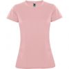 Camisetas técnicas roly montecarlo mujer de poliéster rosa claro con logo vista 1