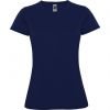 Camisetas técnicas roly montecarlo mujer de poliéster azul marino con logo vista 1